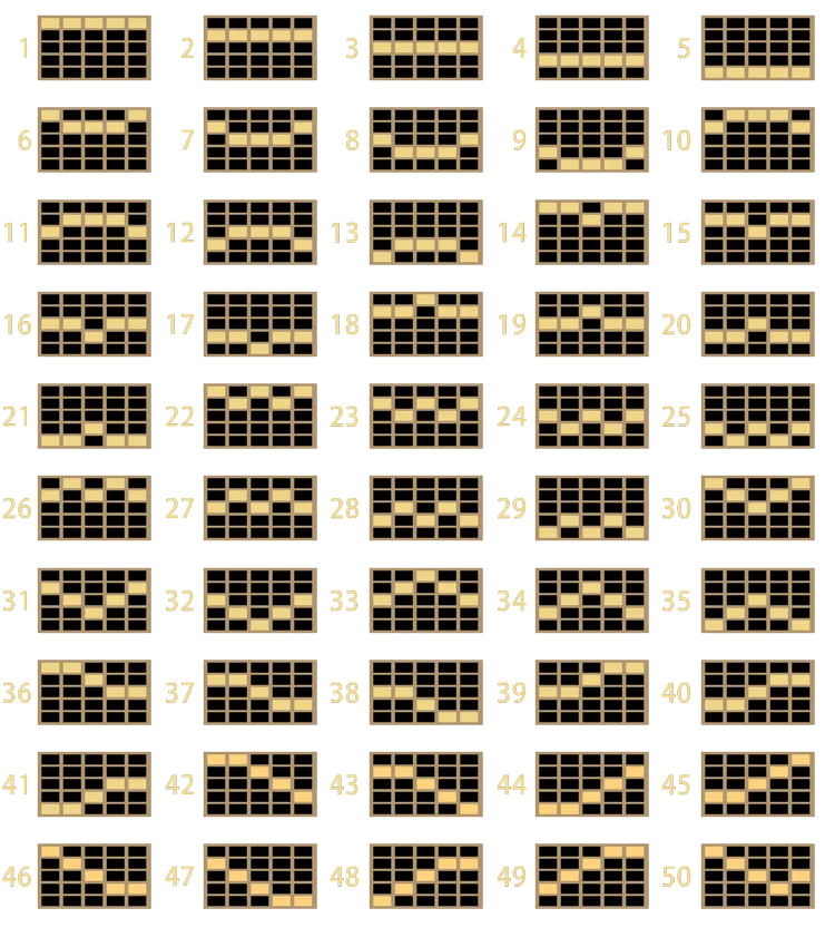 game rules or 50-line layout reference.
