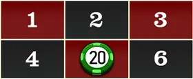JILI Lucky Roulette board bet paytable straight up 1:35.